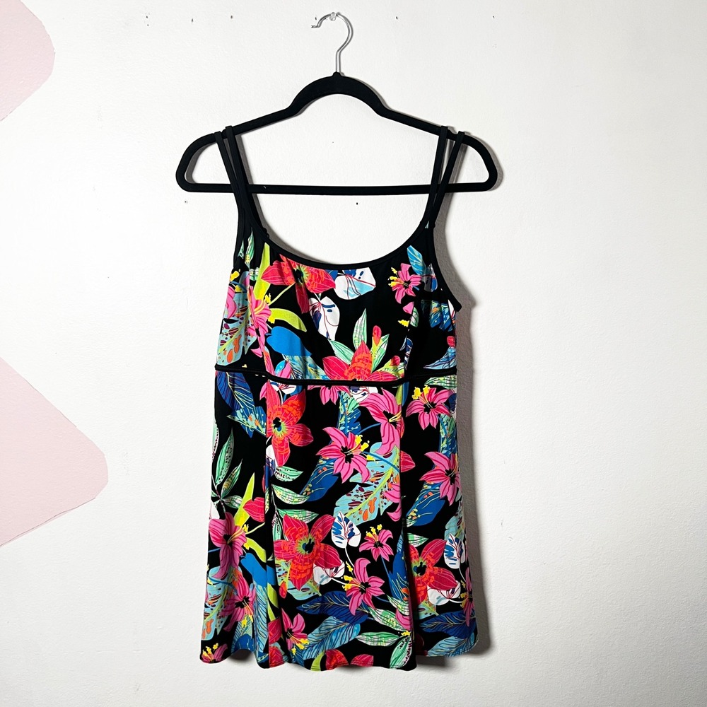 Great Lengths One Piece Swim Dress Size 14 Swimsuit Tummy Control